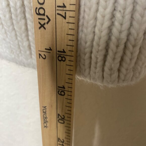 Zara Chunky Cable Knit Pearl Embellished Sweater Womens L Ivory - Picture 6 of 8